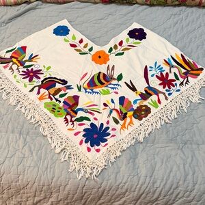 Colorful Embroidered Women's Poncho
